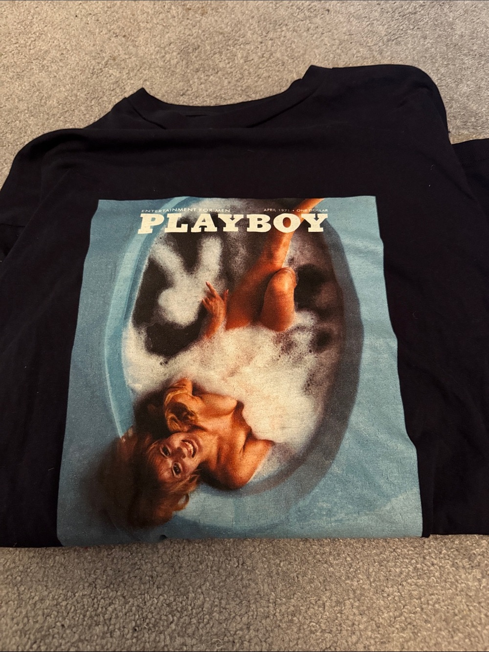 Playboy Graphic men’s long sleeve - Black with Blue Print